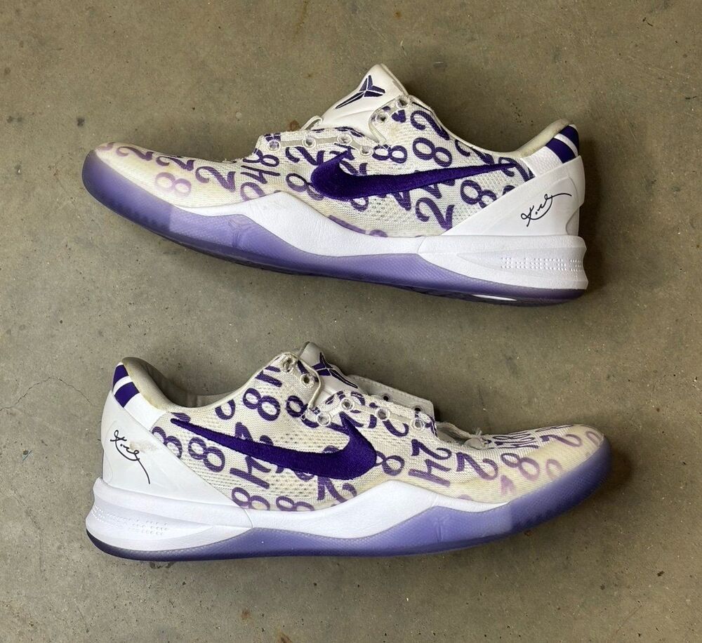 Nike Kobe 8 Protro Court Purple Size 11 Pre-Owned FQ3549-100 White